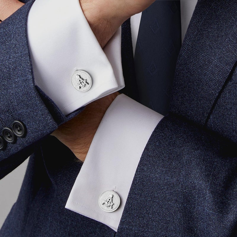 AMITER Masonic Tie Tack, Freemason Lapel Pin & Cufflinks - Image 3